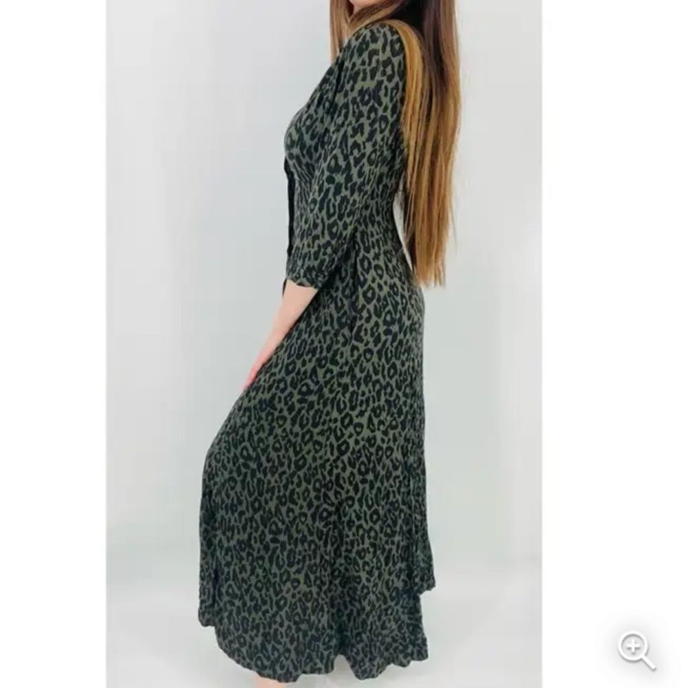 Zara Leopard Print Maxi Button Down Maxi Dress - image 3
